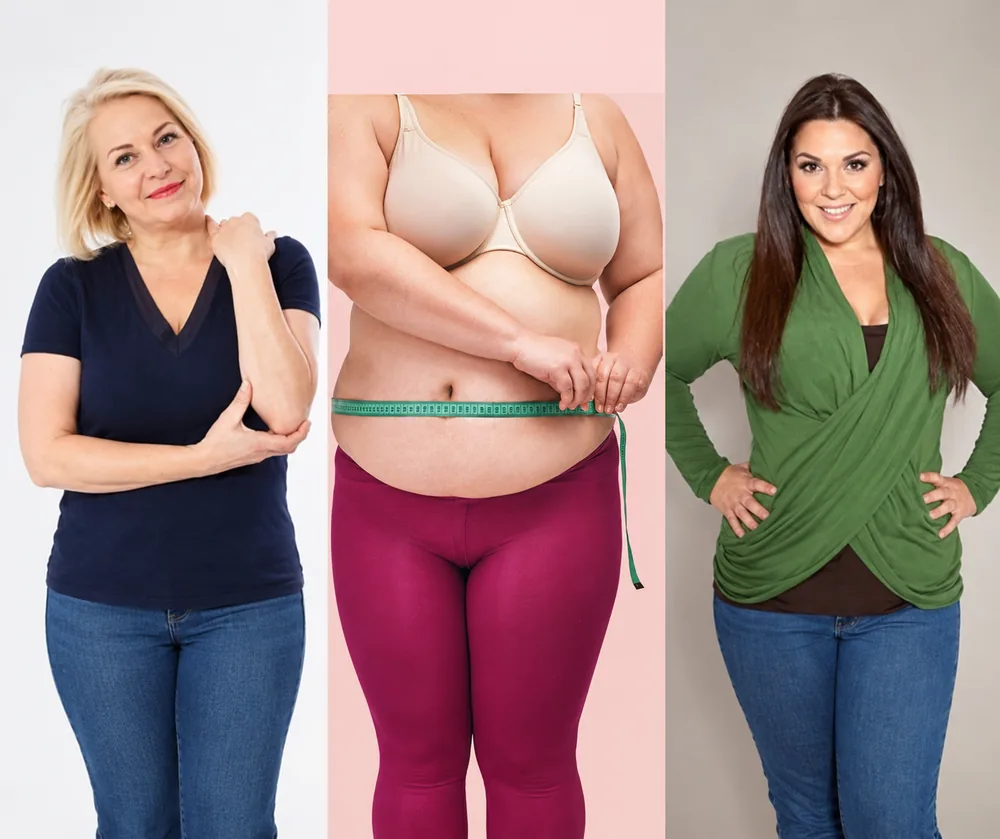 Frauen, die mit langsamem Stoffwechsel, Bauchfett und Selbstzweifeln kämpfen